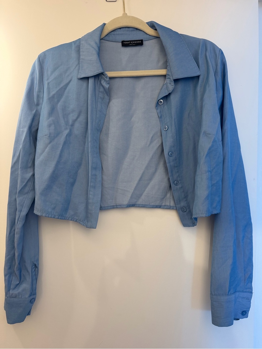 Blue crop top + pant set